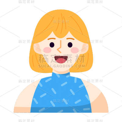 icon-人物头像元素-女生
