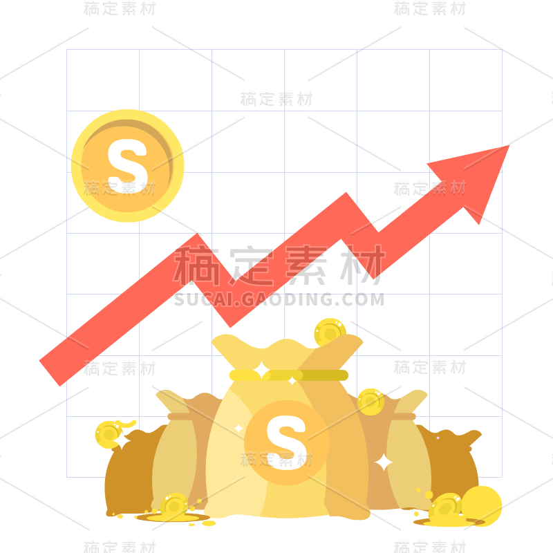 卡通风金融理财物品元素