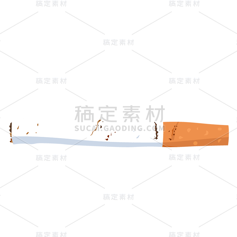 手绘-禁烟元素-烟头