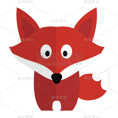扁平-动物元素贴纸-SVG-狐狸