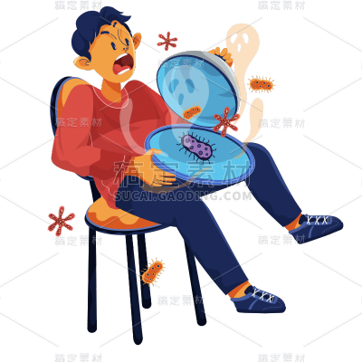手绘-食品卫生类人物插画1