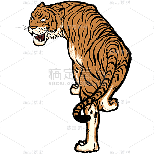 水墨中国风动物老虎2