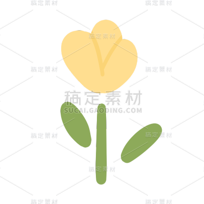 手绘-可爱植物元素-花朵2
