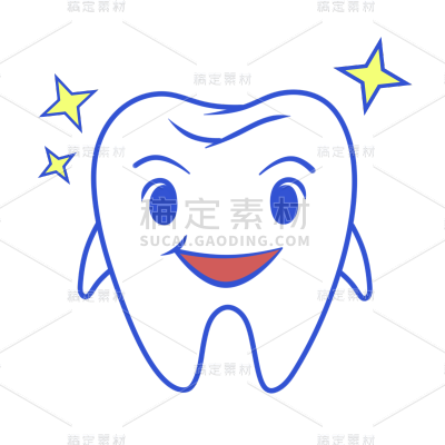 手绘-拟人牙齿口腔健康医疗贴纸8