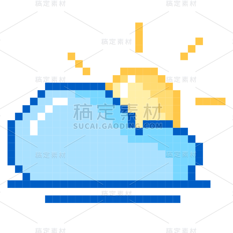 像素风套系贴纸-SVG-多云