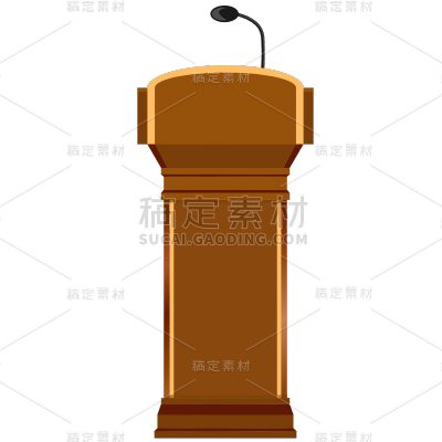 扁平-演讲台元素贴纸-SVG1