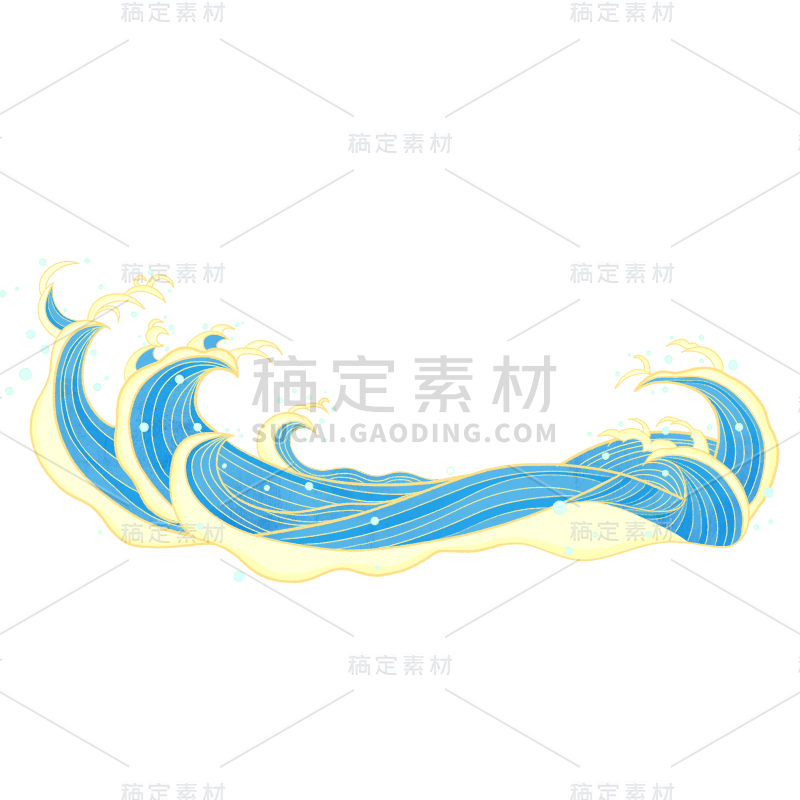 中国风-装饰贴纸-水流