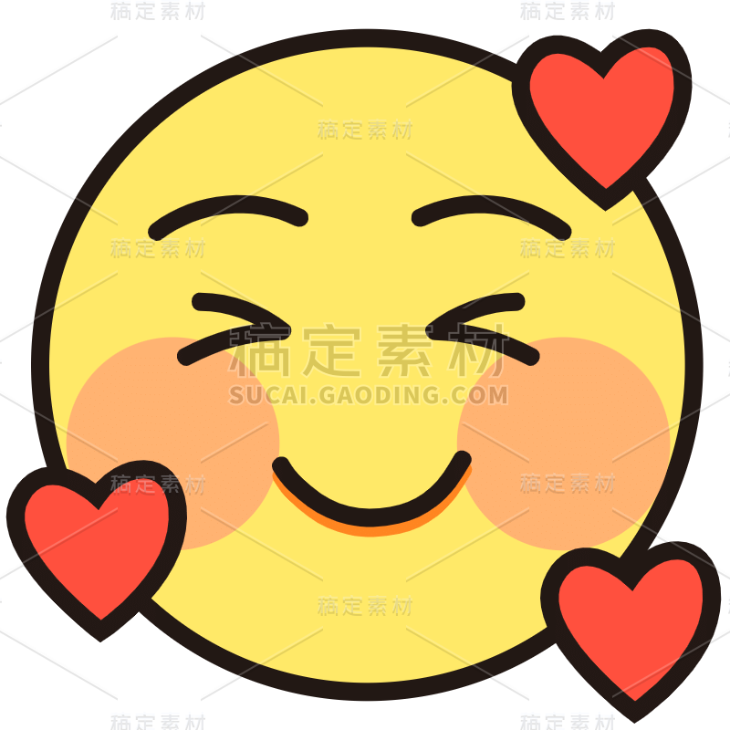 圆形可爱的emoji表情包元素