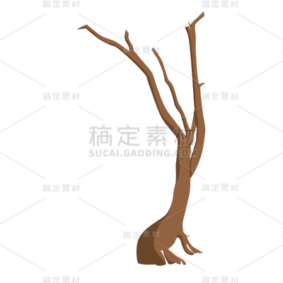 扁平-世界防治荒漠化-沙漠氛围元素枯树枝
