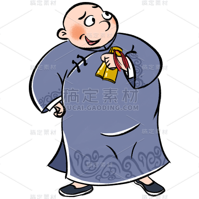 手绘-相声人物插画贴纸1