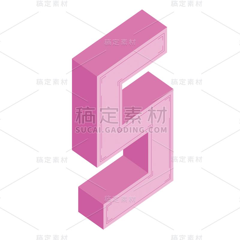 2.5D-扁平数字贴纸-SVG-5