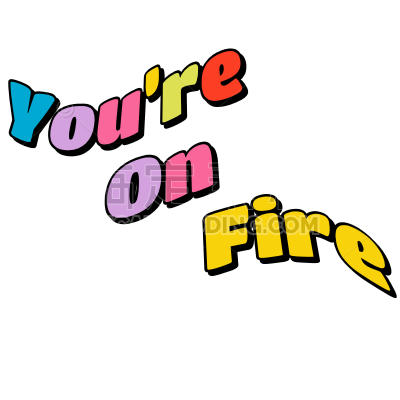 Retro Colorful Text Sticker