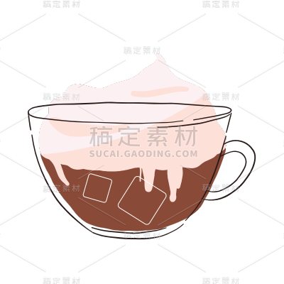 手绘-夏日饮料贴纸SVG-咖啡