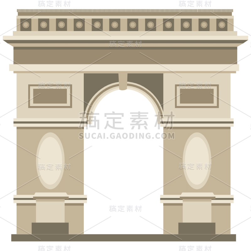 扁平-欧洲建筑创意贴纸