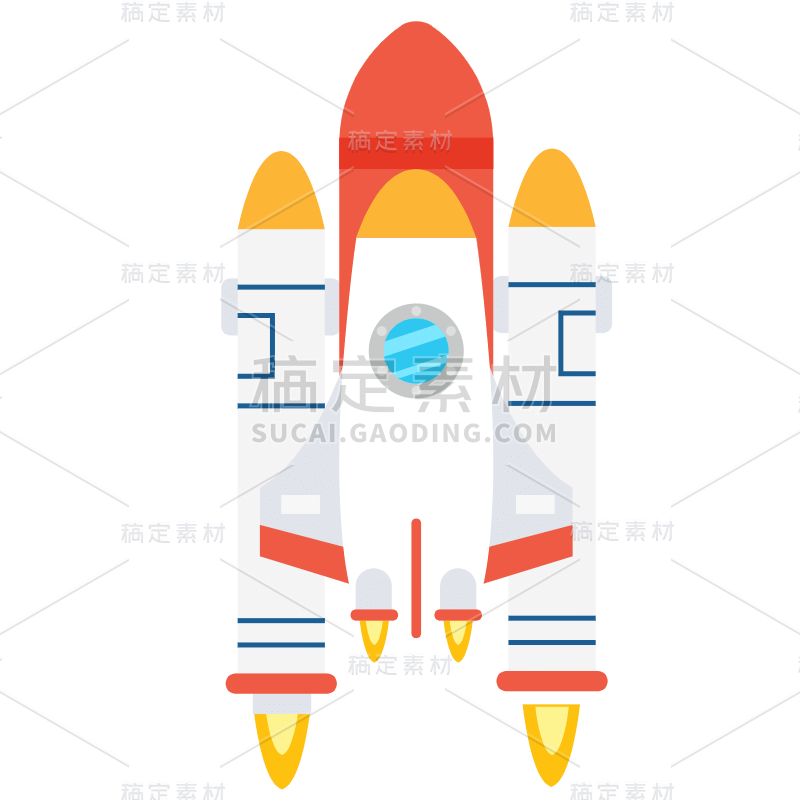 扁平风火箭天文贴纸2