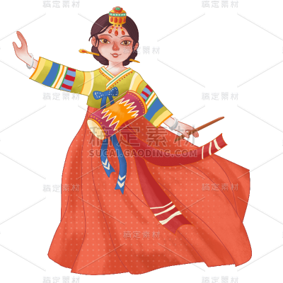 手绘-民族元素贴纸