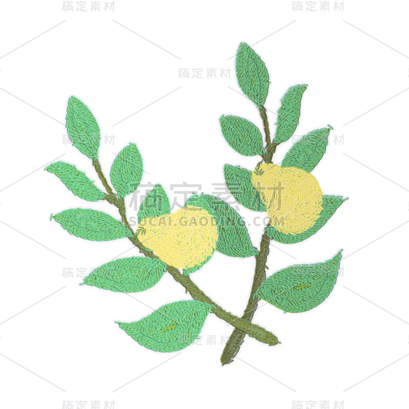 刺绣风装饰贴纸-梨