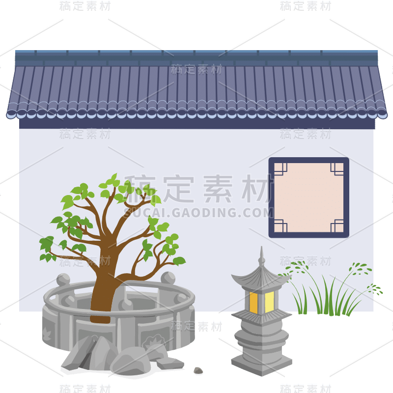 SVG-古风苏式园林建筑