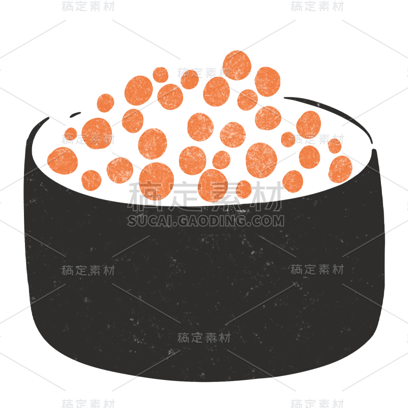 手绘-复古日料贴纸-寿司