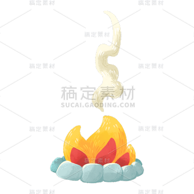 手绘风-卡通儿童元素-火团
