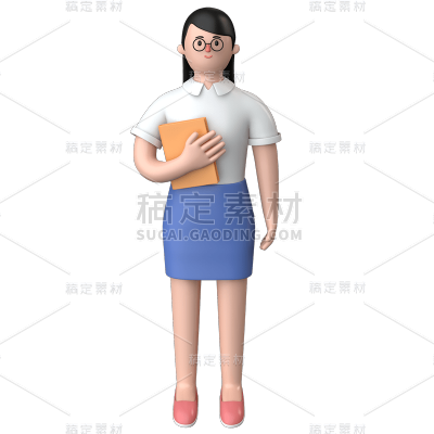卡通3D女老师职业人物贴纸