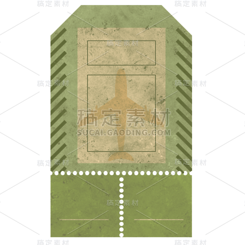 手绘-复古机票票据元素贴纸17