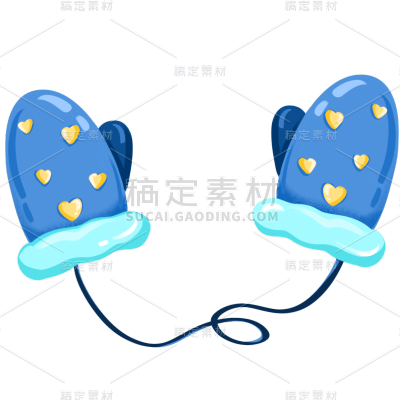 手绘-冬天季节元素贴纸-手套