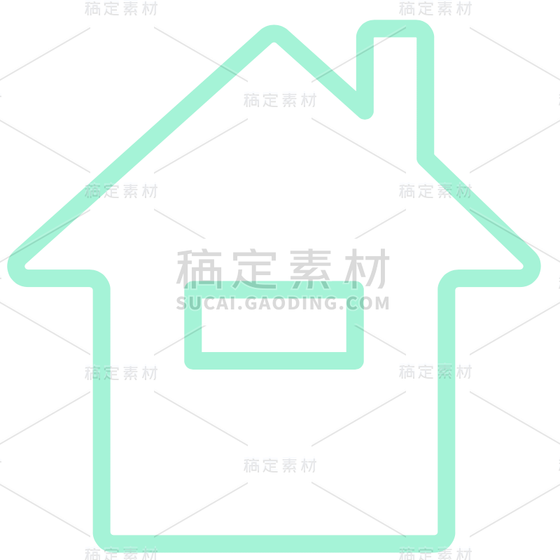 蓝色线条矢量房子建筑元素