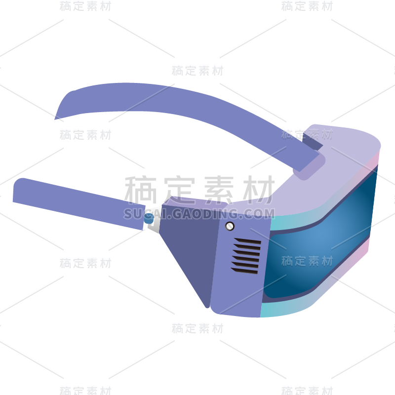 手绘风-智能机器人贴纸眼镜-SVG