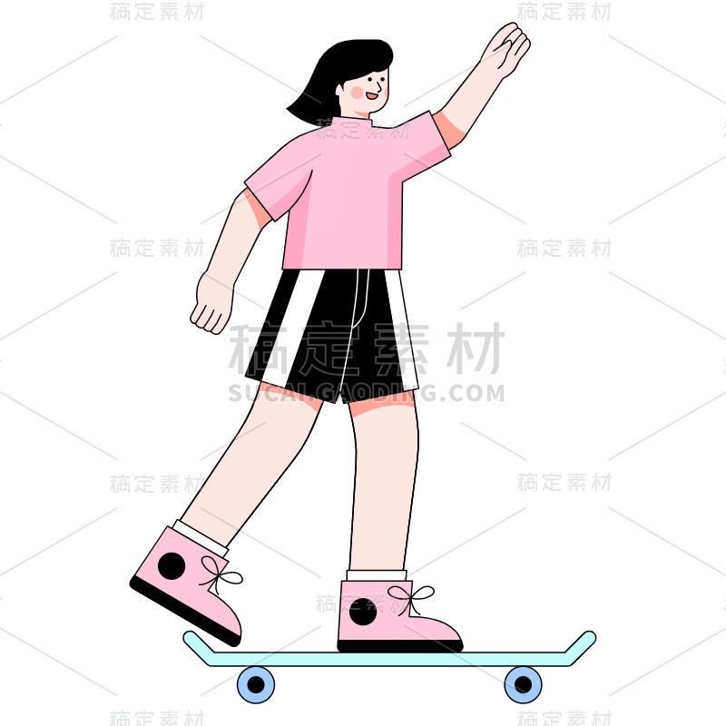 SVG-玩耍人物元素常规贴纸