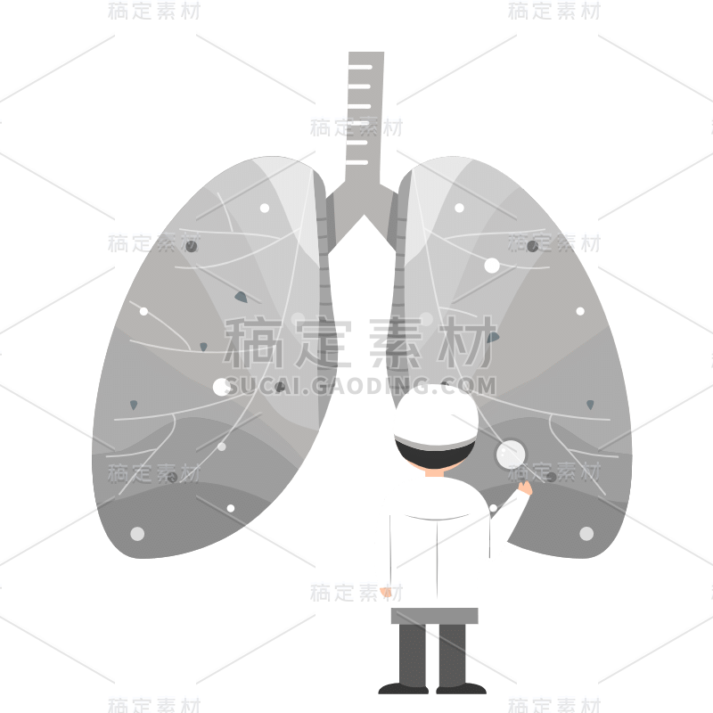 手绘-医生看病场景贴纸元素