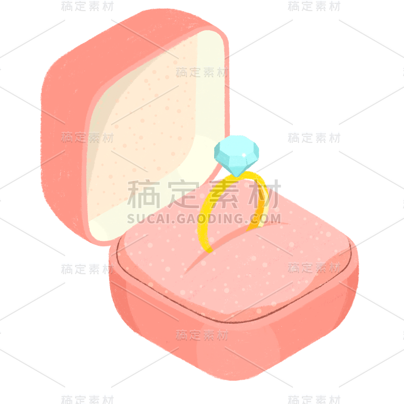 手绘-婚礼配饰贴纸-戒指