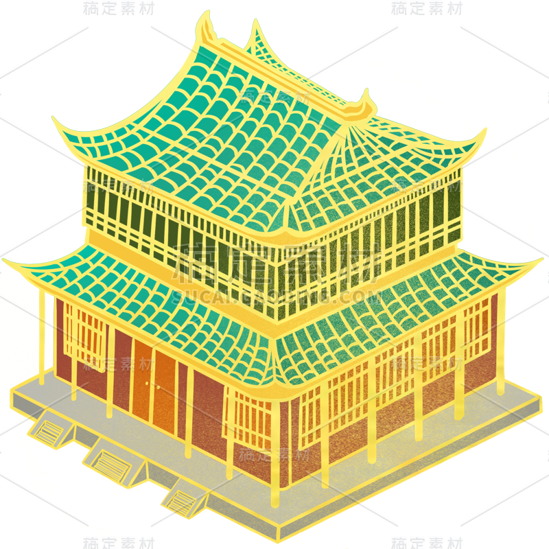 城门建筑贴纸