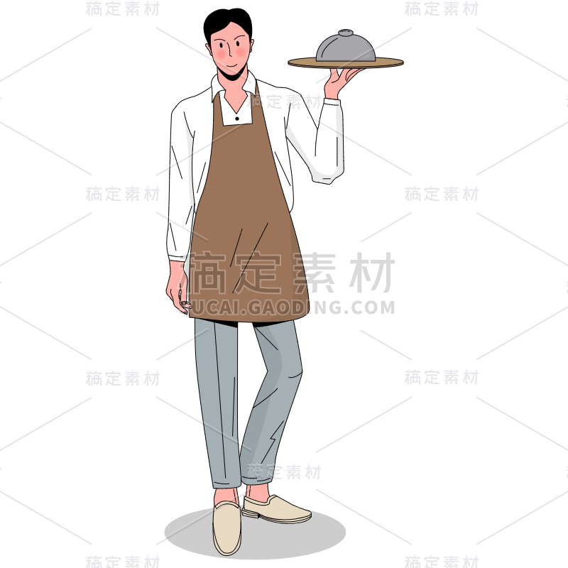 手绘-服务行业人物贴纸-SVG3