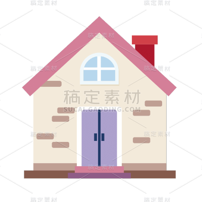 手绘-可爱日常生活贴纸SVG-房屋
