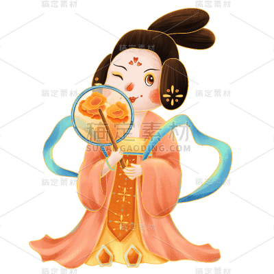 手绘肌理-世界微笑日夸张胖胖人物