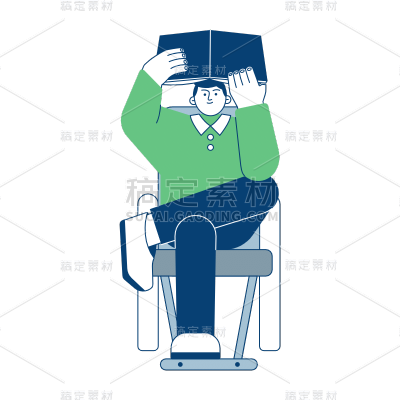 世界阅读日人物插画贴纸SVG9