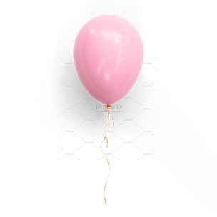 粉色气球手绘3D情人节节日元素