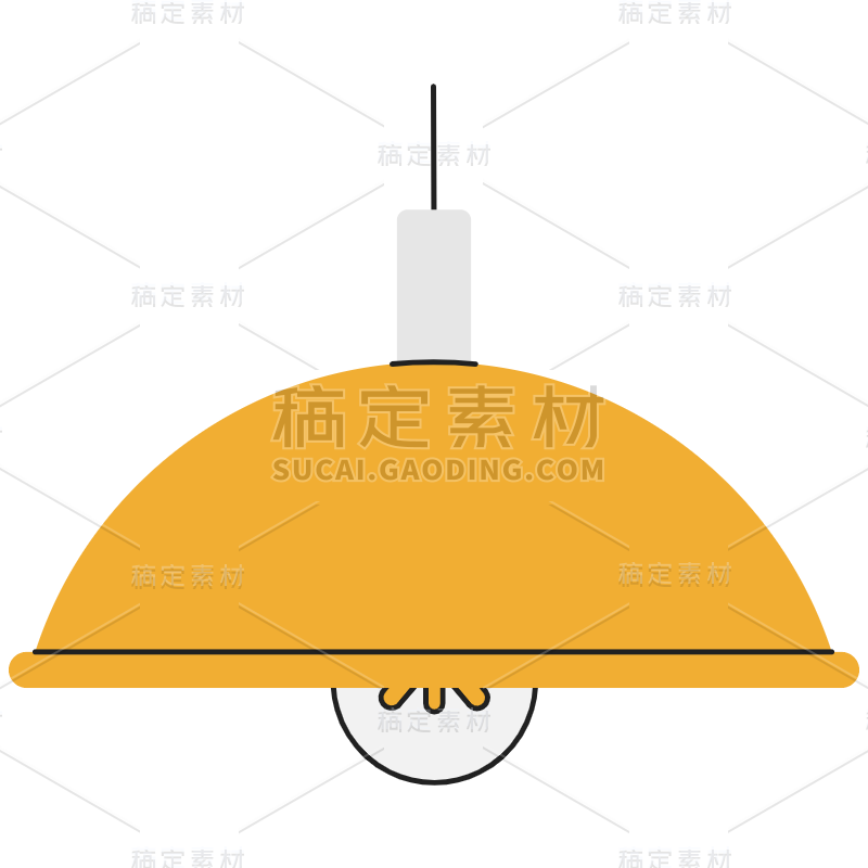 扁平-家居生活贴纸-SVG-电灯