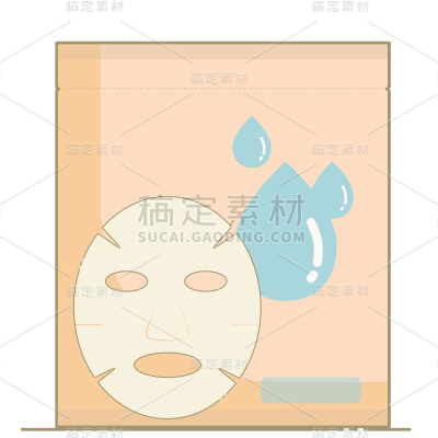 美容美妆行业icon多色扁平-面膜
