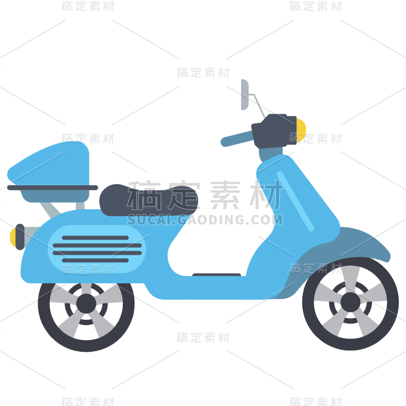 扁平-交通工具元素贴纸SVG-电动车