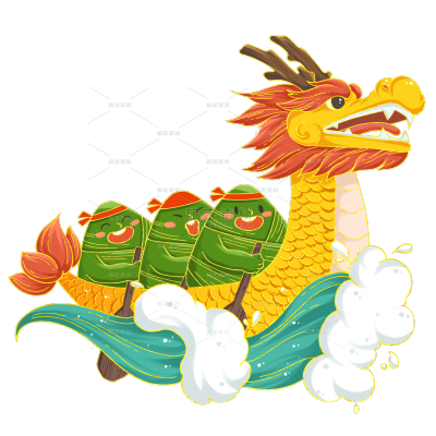 划龙舟端午节金边中国风大尺寸贴纸3