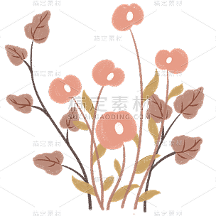 手绘-文艺清新花卉植物元素贴纸6
