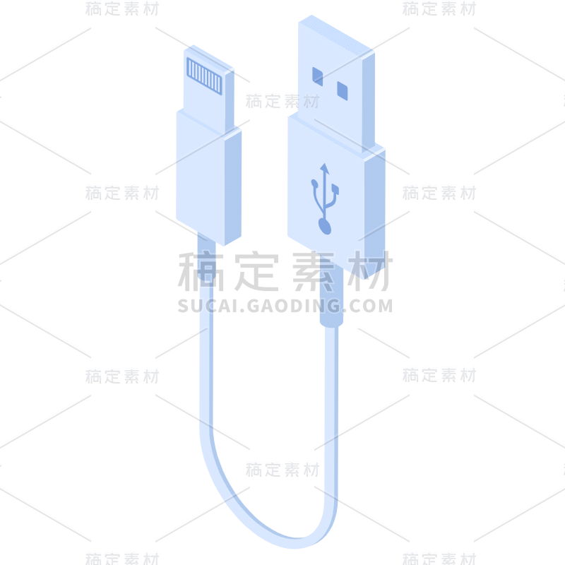 2.5D-电子产品贴纸-SVG-数据线