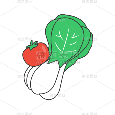 矢量-垃圾分类环保贴纸-SVG-蔬菜