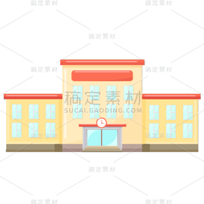 矢量-学校建筑元素