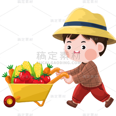手绘风-儿童人物贴纸-男孩