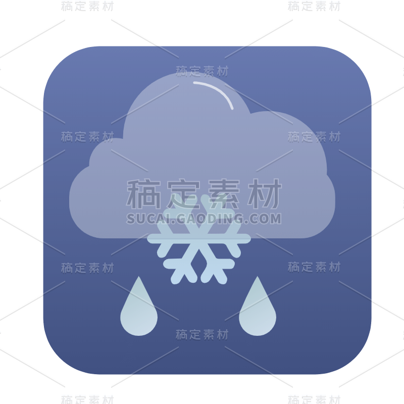 ICON-扁平天气icon-雨夹雪