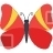 Red With Yellow Stripes butterfly