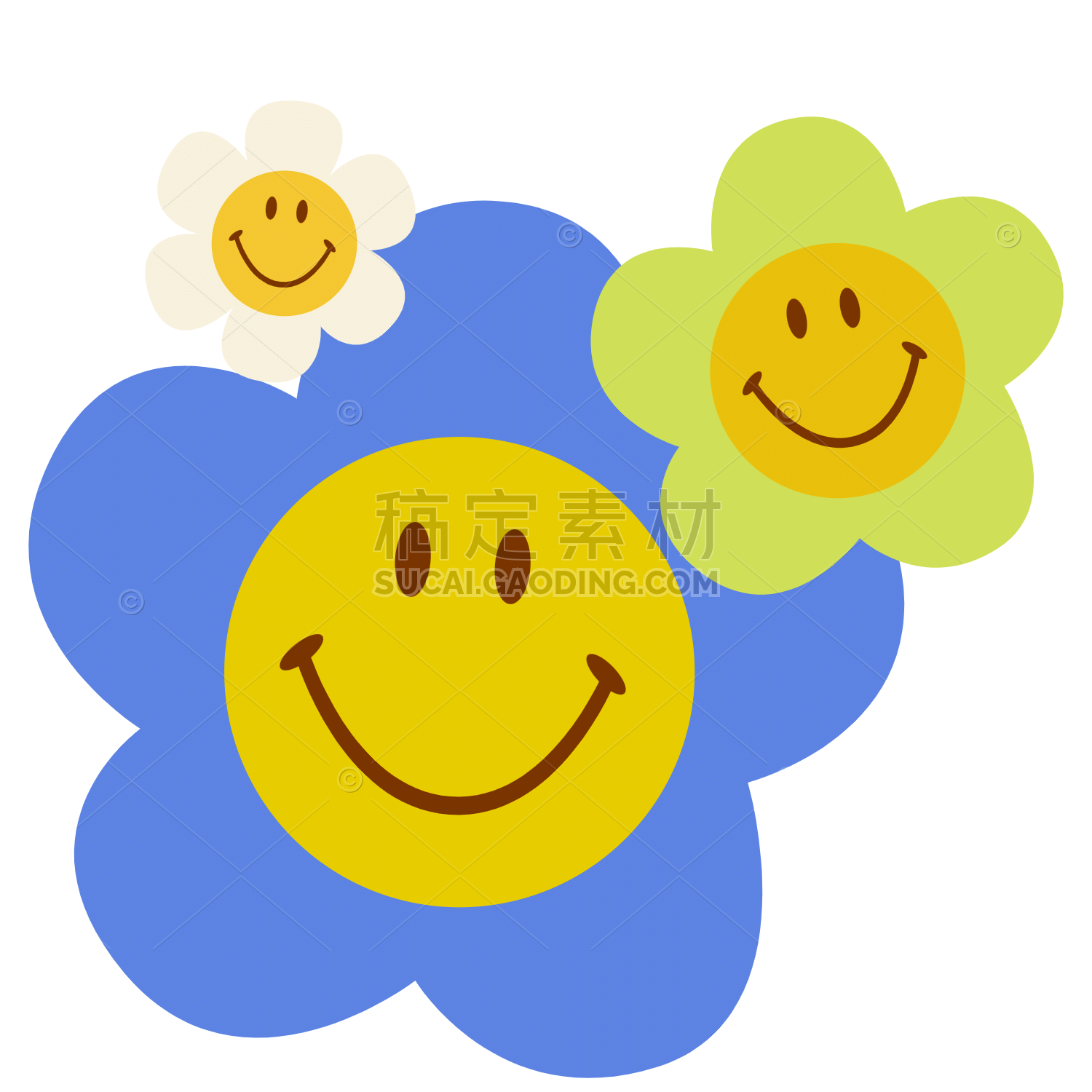 Flower and Smiley Face Sticker